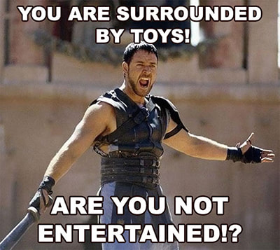 Gladiator Surrounded by Toys Meme